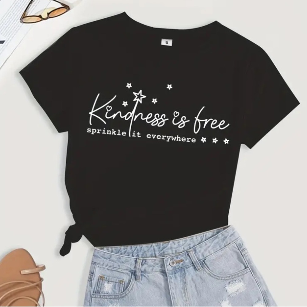 “Kindness is Free… Sprinkle it Everywhere” Black T-Shirt - Picture 1 of 7